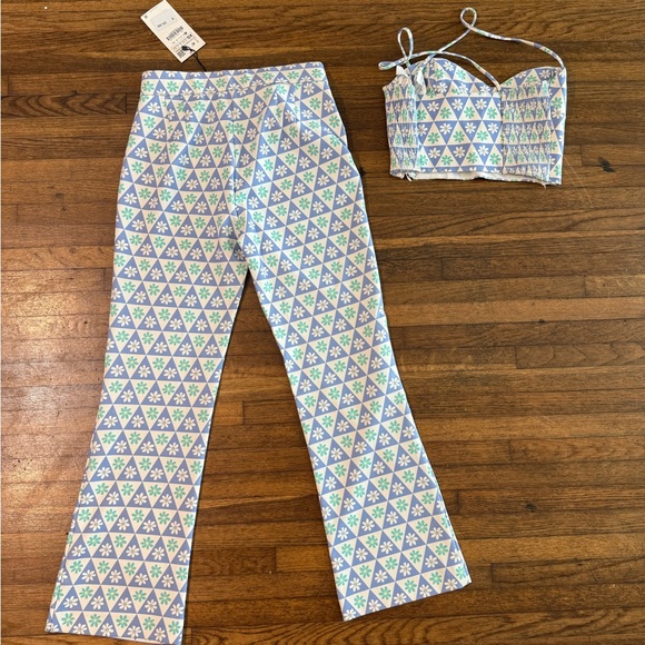 Zara 2 piece matching Set Pant with Crop Top Size XS - Picture 4 of 15